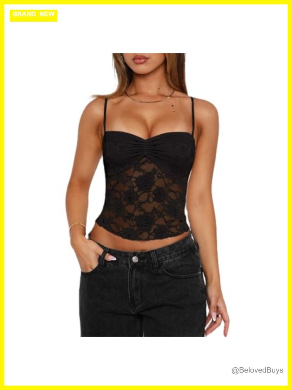 Womens Lace Tank Top Mesh See Through Backless Cami Y2k Going Out Top